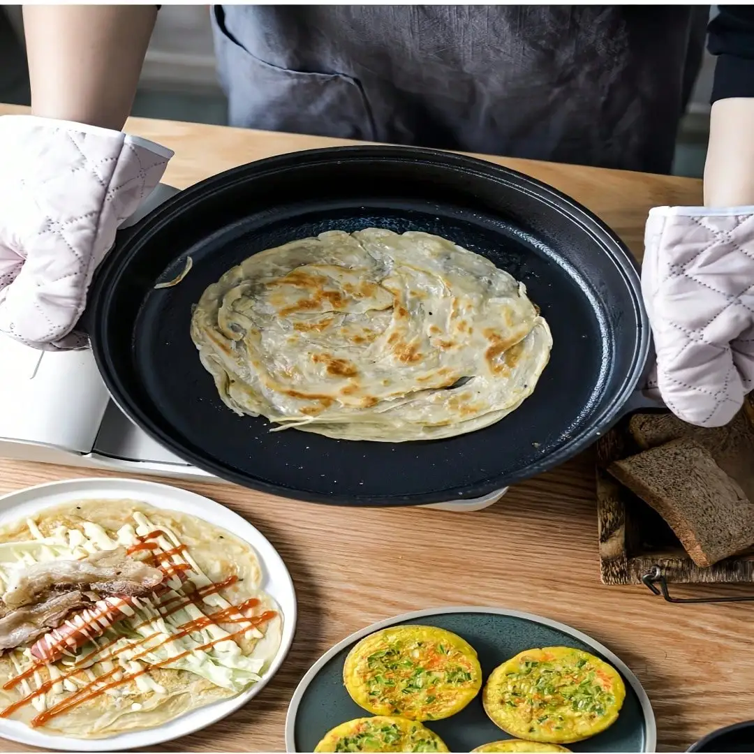 Cast Iron Skillet Set With Dual Handles, Cast Iron Frying Pan With Spatula, Flat Bottom Skillet For Steak, Bread, Baking, Pizza, Stockpot, Outdoor Camping, Grill, Stovetop & Oven Cookware  sh260423102181587528507