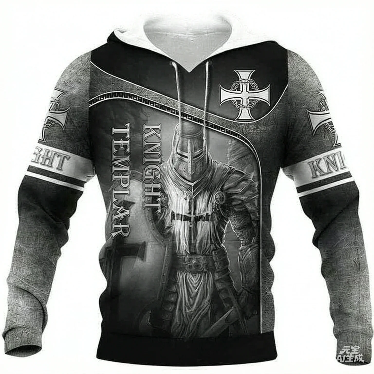 Knights Templar Men's Hoodie 3D Print Oversized Sweatshirt Harajuku Fashion Loose Jacket Pullover Casual Hooded Streetwear Tops