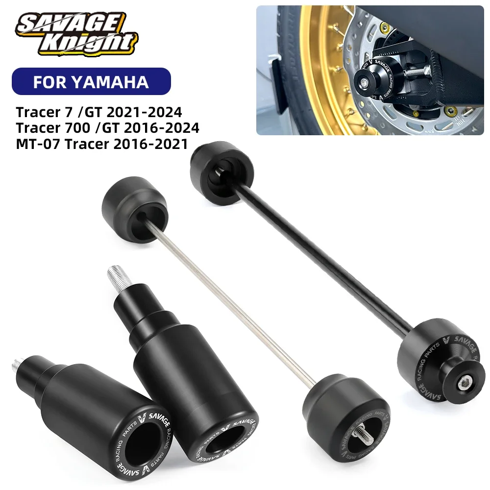 

Front Rear Wheel Slider Frame Sliders Crash Protector For Yamaha MT-07 Tracer 7 /GT 700/GT MT07 7GT 700GT 7 700 GT 2016-2024