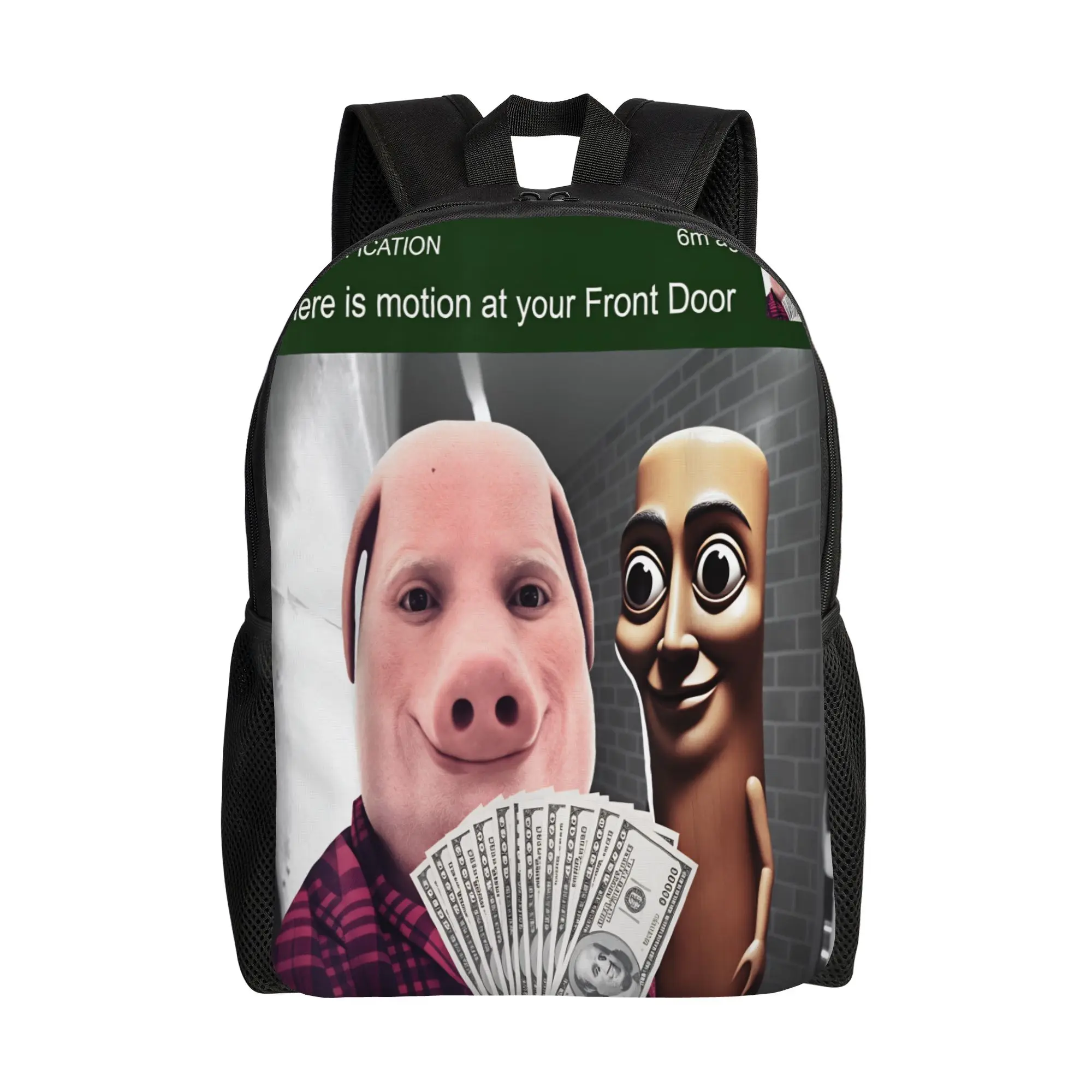 Tung Tung Tung Sahur John Pork Backpack  Novelty Backpacks Boy Travel Big School Bags Colorful Rucksack