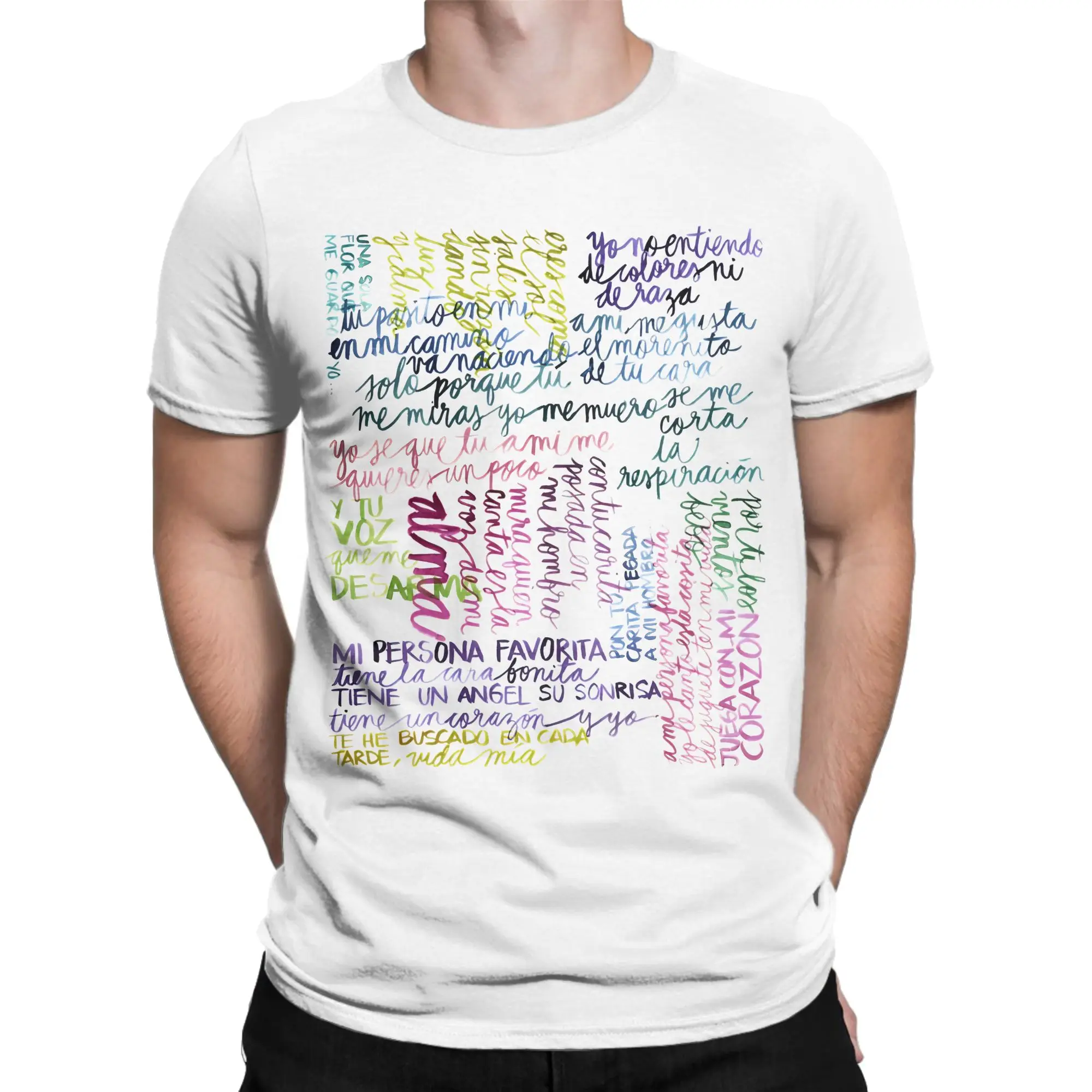 Camiseta Favorita Alejandro Sanz para hombre, camisetas divertidas, camisetas de manga corta con cuello redondo, ropa con estampado gráfico 100% algodón