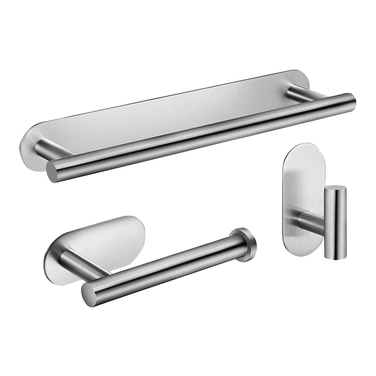 Towel Rail Bathroom Hardware Set,Towel Holder Toilet Roll Holder Self Adhesive Hook Wall Mounted for Kitchen