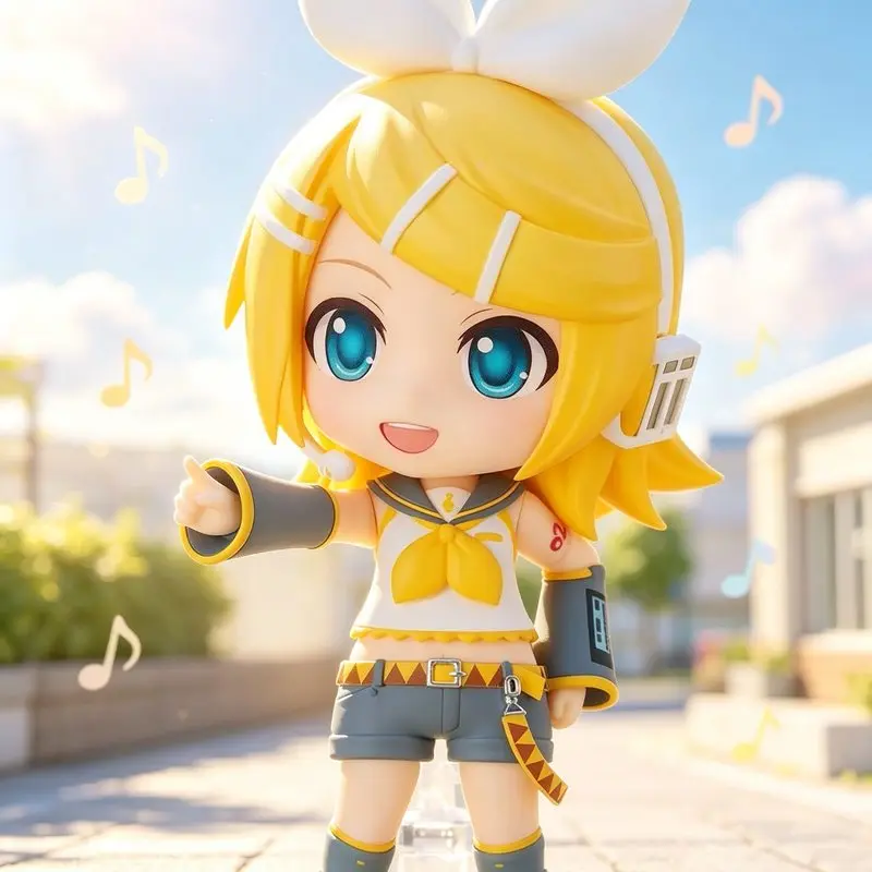 ねんどろいど鏡音リン-2840-ボーカロイドアクションフィギュア交換可能な顔と手のパーツ可動ジョイントアニメグッズ模型玩具ギフト
