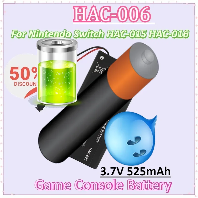 

Аккумулятор HAC-006 3,7 В 525 мАч для коммутатора Nintendo HAC006 HAC-015 HAC-016 HAC-A-JCL-C0 HAC-A-JCR-C0 Switch NS Joy-Con