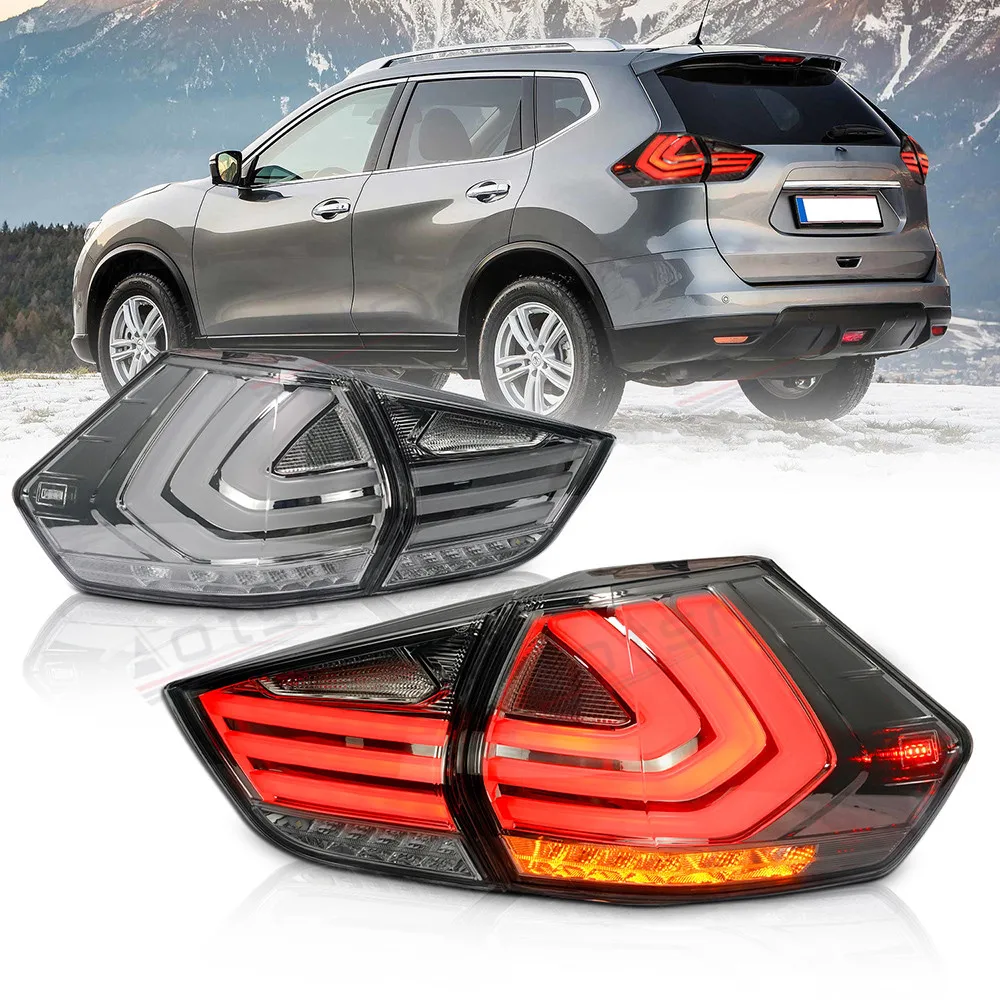 

LED Dual Optical lens Tail Lamp For Nissan X-TRAIL QIJUN 2014-2019 Tail Light, Sequential Turn Signal, Side Light modified Parts