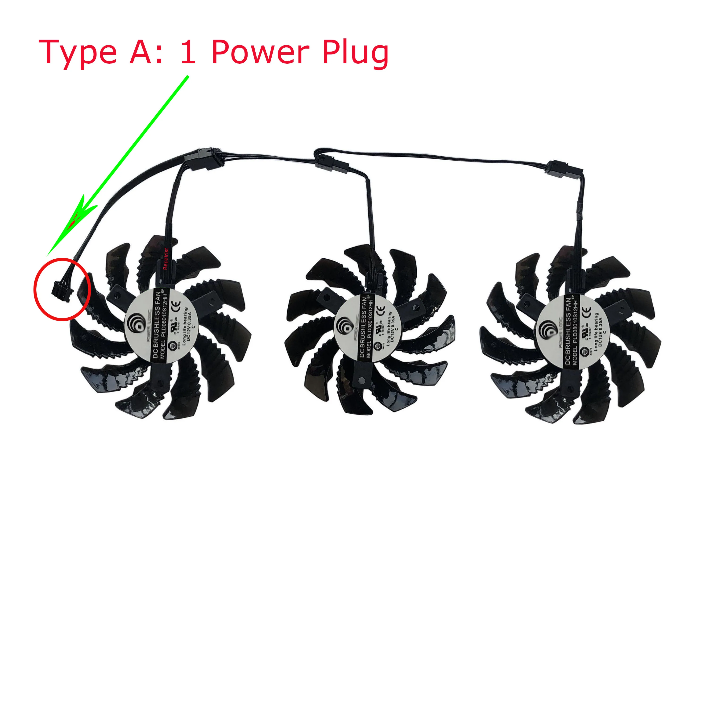 مبرد وحدة معالجة الرسوميّات ، مروحة بطاقات الفيديو ، 3 ، 75 ، حجم القطر 00، pld8010s12hh ، لجيغا بايت Gigabyte Geforce RTX 3060 Ti 3060Ti rtx3060ti Gaming OC