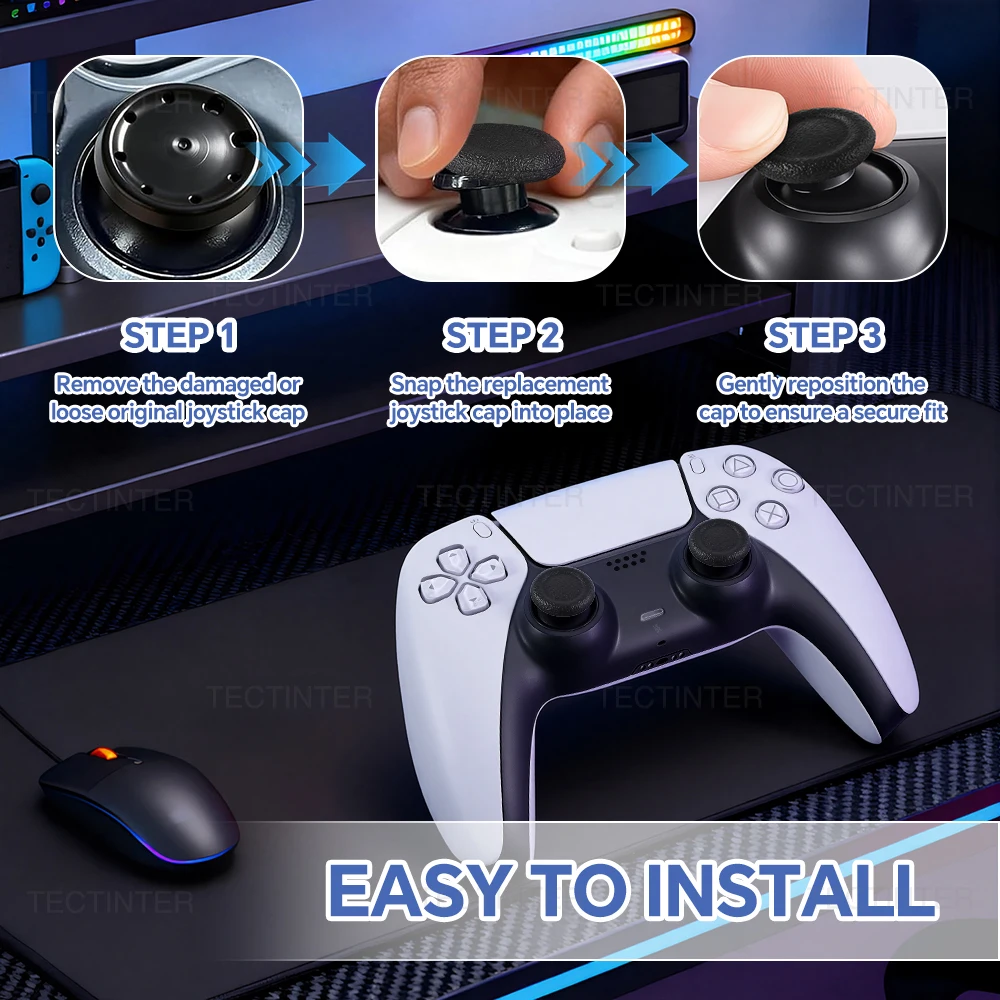 2/6PCS Joystick Replacement Caps for PS5/PS4 Controller Thumbstick Grip Cover Repair Parts for PlayStation 5 Gamepad Accessories - view 6