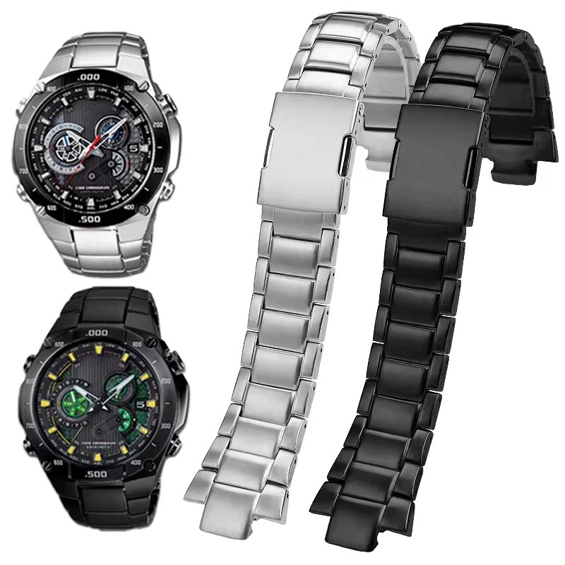 Convex Stainless steel watchband For Casio EDIFICE Series EQW-M1100 EQW-A1000 Men Bracelet replace Metal watch strap accessories