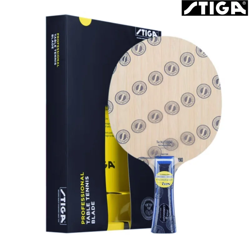 STIGA CARBONADO 190 Table Tennis Blade Professional 5 Wood + 2 Carbon Stiff Ping Pong Blade with Great Stability and High Speed