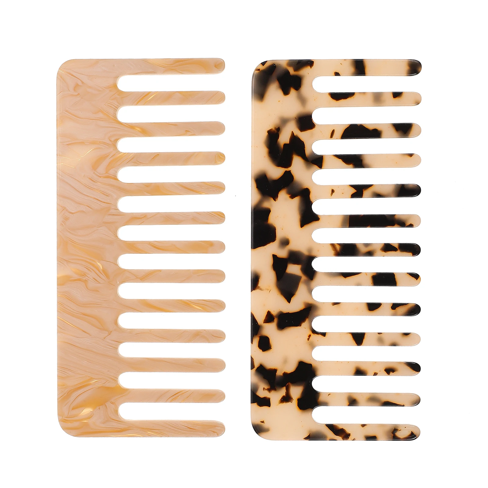 

2 шт. расческа для волос с широкими зубьями, портативный парикмахерский инструмент для домашнего салона, легкое распутывание, густые вьющиеся волосы, ручная кожа головы