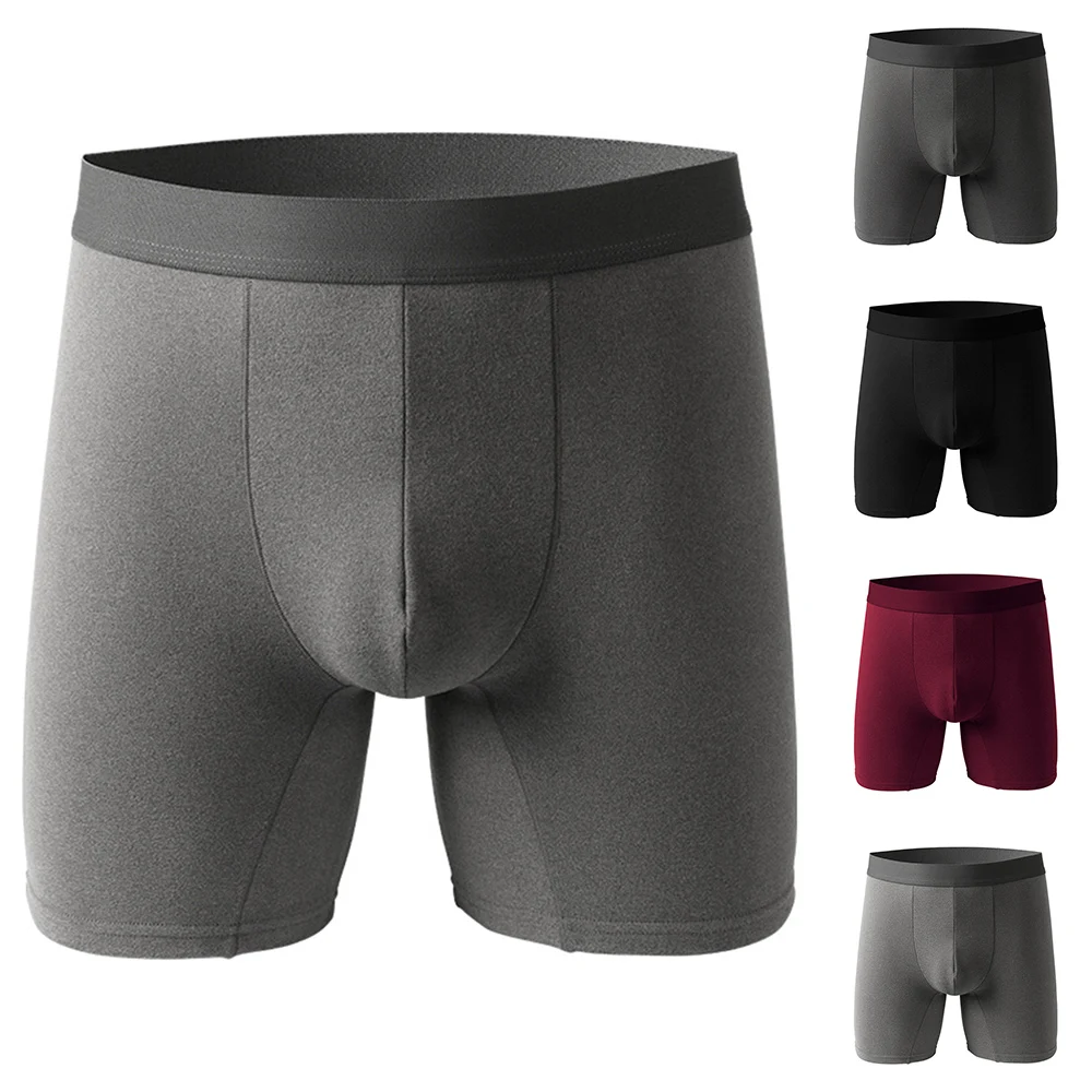 Mens Cotton Fleece Underpants Longger Underwear Winter Thermal BoxerShorts Convex Pouch Panties Comfy Sports Plush Boxer Briefs