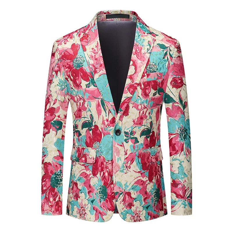 2025 جديد الرجال الأحمر الجاكار البدلة أزياء الرجال الفاخرة حزب مرحلة الزفاف اللباس معاطف سليم صالح السترة سترة #3