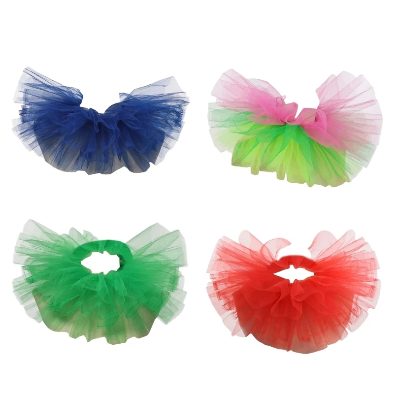 Gothic Layered Mesh Ruffled Faux Collar Shawl with Adjustable Ribbon Victorian Tulle Neck Ruff Clown Choker