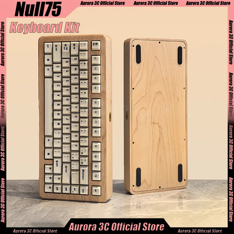 

Zaoyi Null75 Wood Keyboard Kit Wriless Bluetooth Walnut Wood 3mode Gaming Keyboard Kits 81keys 5000mah Hot Swap Gasket Keyboards