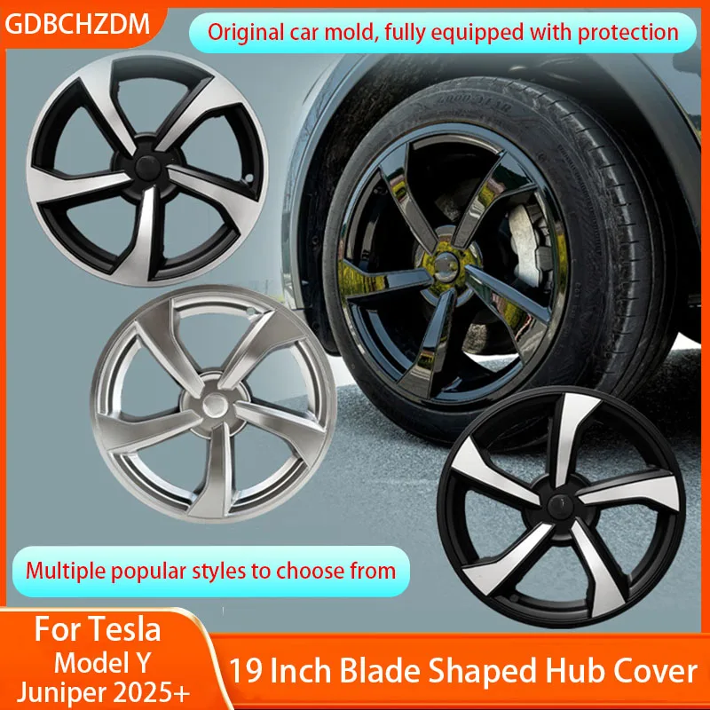 새로운 Tesla ModelY Juniper 2025 + 허브 캡 성능 교체 휠 캡 전체 림 커버 액세서리 용 4PCS 휠 Hubcap 커버