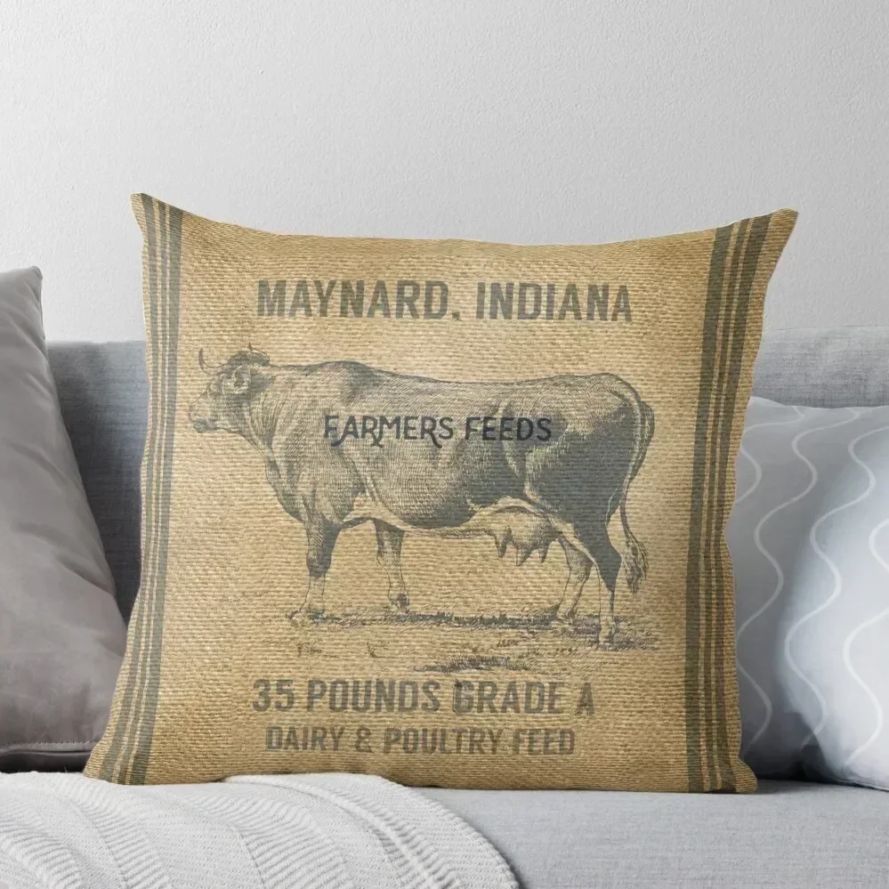 Burlap Vintage Like Dairy Feed Sack Throw Pillow Couch Cushions Christmas Pillow Cases Pillowcase pillow