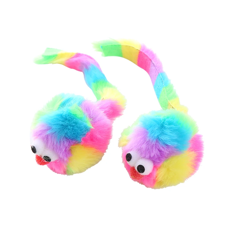 The new Rainbow Rabbit plush mouse toy includes Rattonite bite resistant interactive play pet supplies