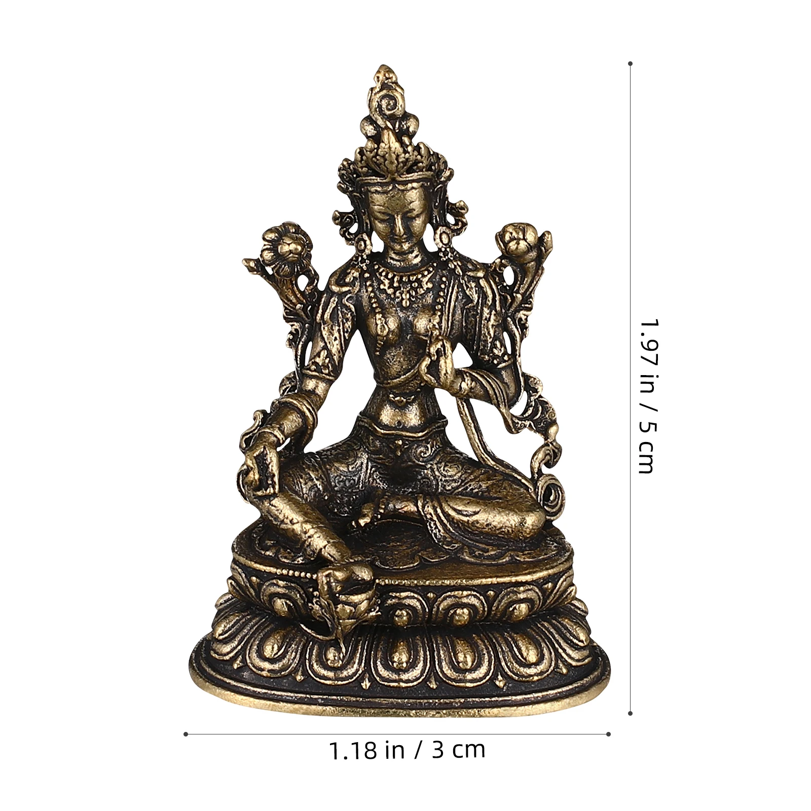 Tibetan style Buddha ornament small inch Buddha Green Tara Buddha statue retro domestic ornaments small Buddha stat