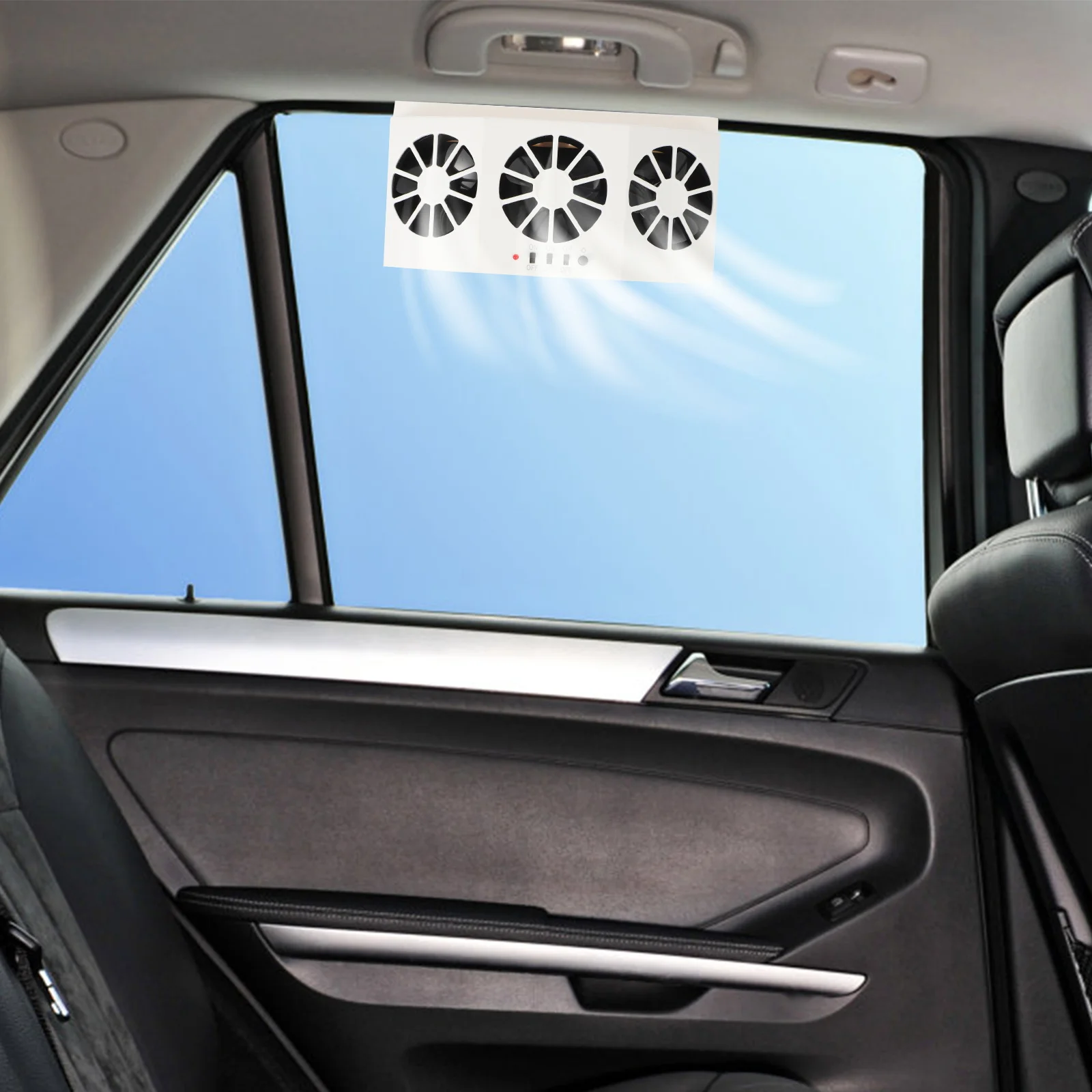 

Solar Powered Car Air Vent Cool Fan Auto Cooler with 3 Outlets Exhaust Function for Fresh Air and Interior Protection
