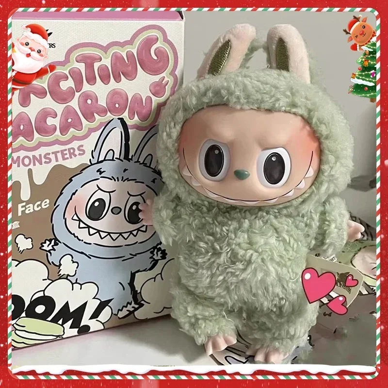 Labubu The Monsters Battito cardiaco Macaron Smalto Volto Cieco Scatola Figurina in PVC Ornamento da tavolo Bambola Kawaii Regalo di compleanno per bambini