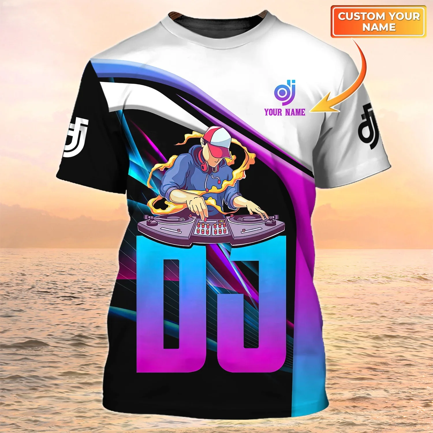 Latest Summer Fashion Men\'s DJ T-shirt Personalized Name DJ Live Disco 3D Printed T-shirt Neutral Casual Hip Hop T-shirt