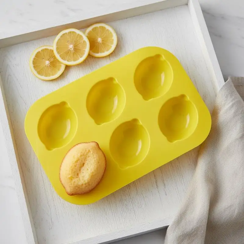 6 Holes Lemon Chestnut Shape Silicone Cake Mold Mousse Pudding Handmade Soap Chocolate Ice Tray Mold Baking Tool