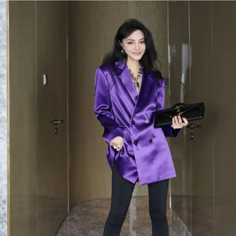 Women's Spring Autumn Blazers Jacket Blouse Suit Button Loose Fashion Design Brand Office Lady Coats High Quality Blazer Mujer