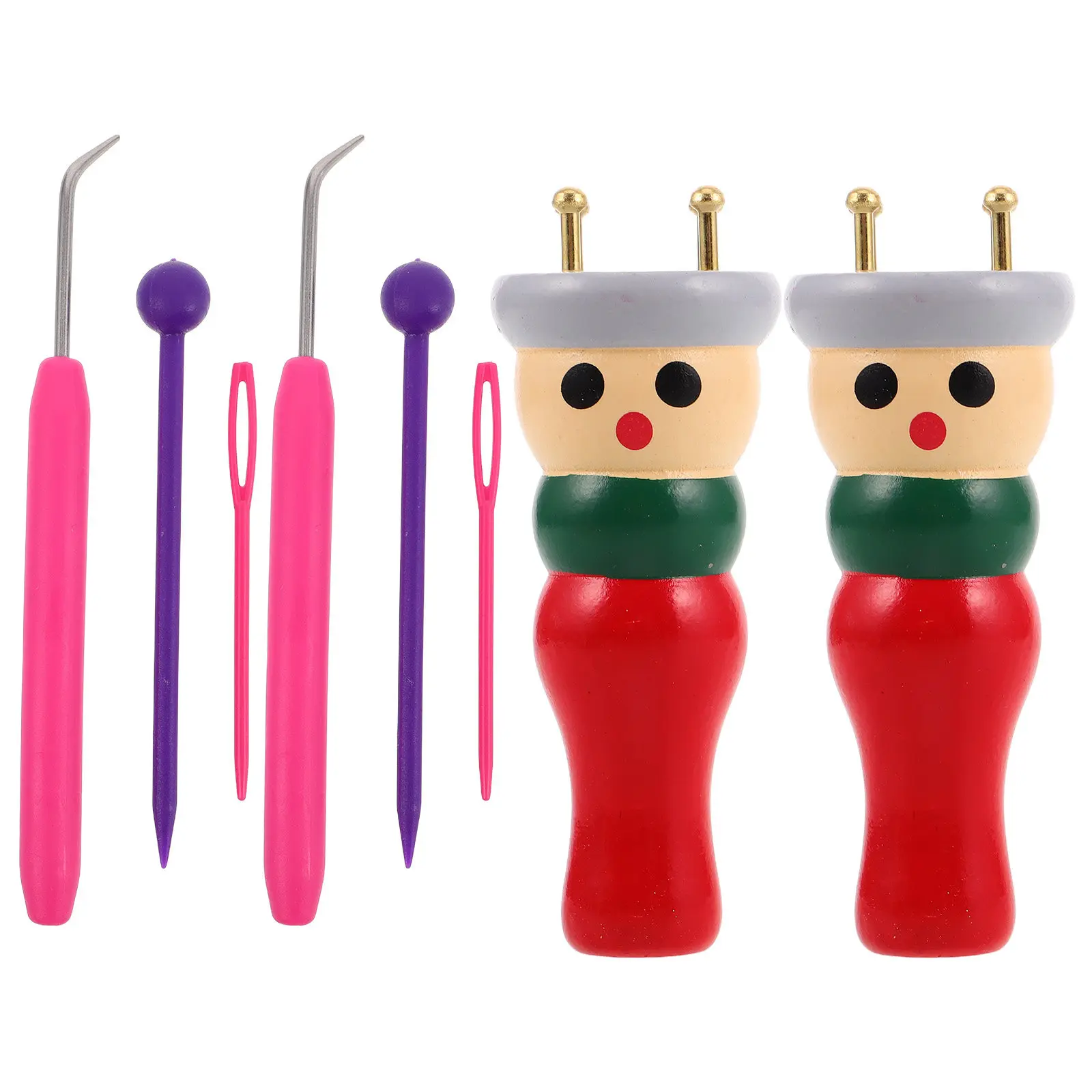 1Set Wooden Weaving Tool Creative DIY Yarn Spinner for Knitting Crocheting Rope Crafting Beginner Friendly Adult Craft