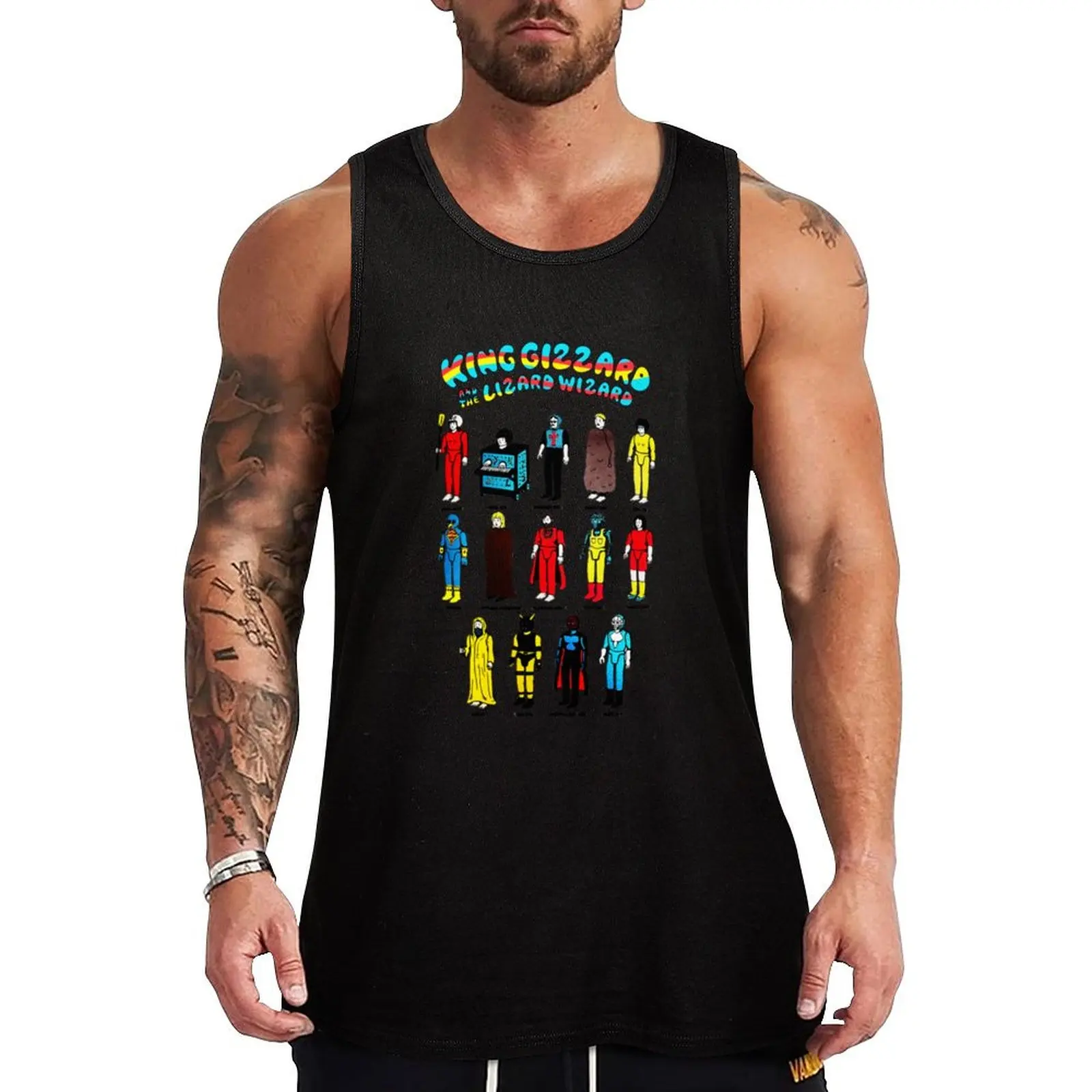 

king gizzard and lizard wizard characters Tank Top bodybuilding men clothes Men's clothes sleeveless vest men