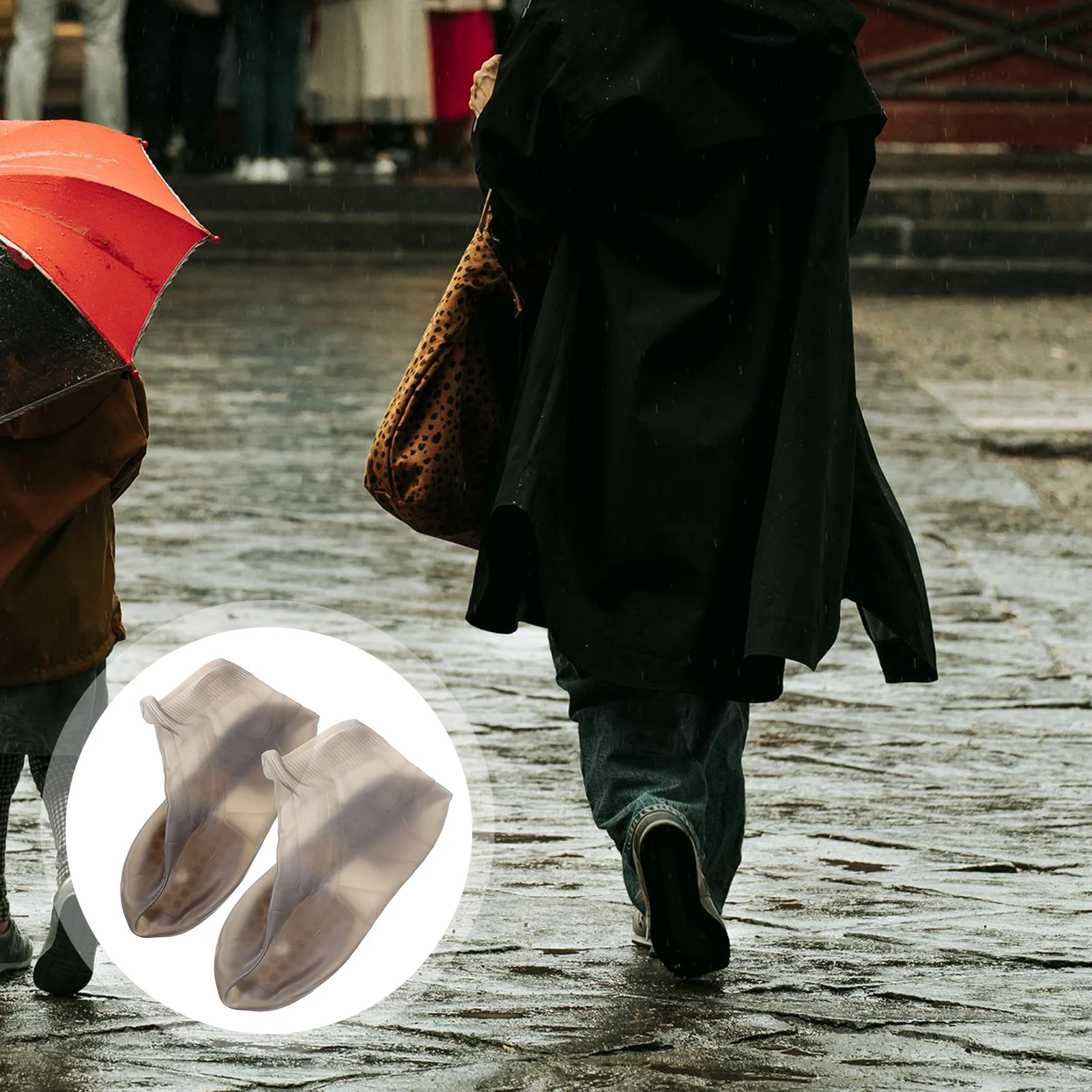 

1Pair Waterproof Rain Shoe Covers High Elasticity Silicone Anti Slip Shoe Protectors for Wet Weather Commuting Outdoor