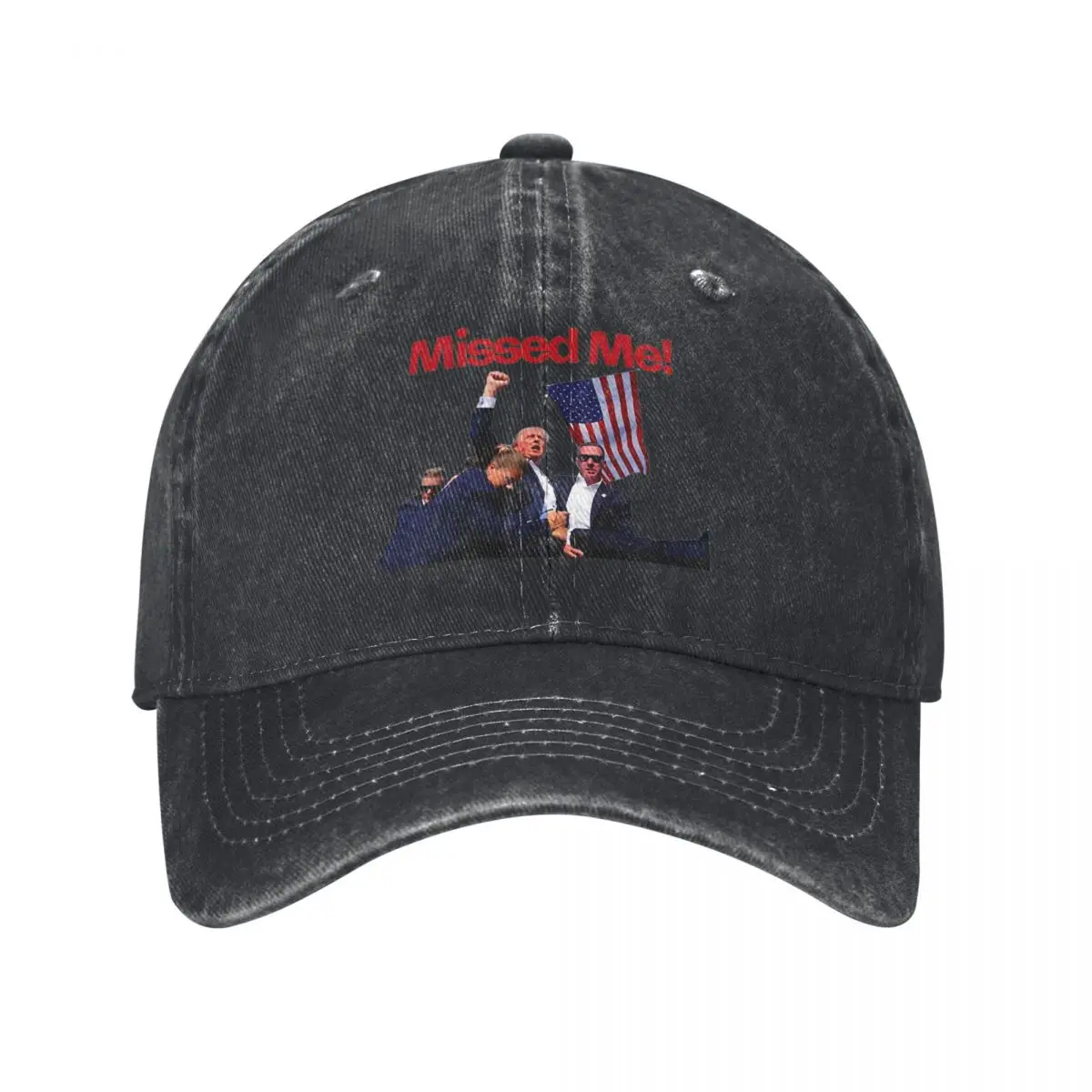 Donald Trump 2024 Missed Me Baseball Caps Vintage Distressed Denim President Headwear Unisex Style Outdoor Workouts Caps Hat