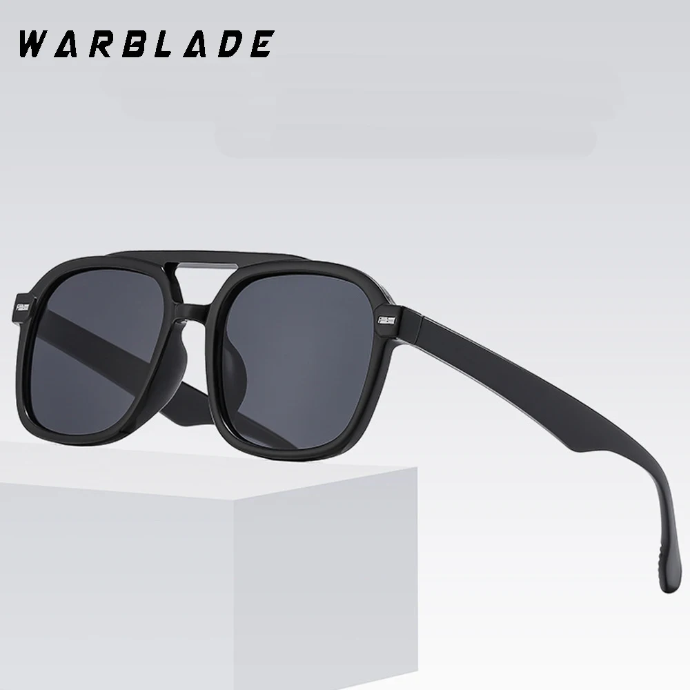 

New Luxury Brand Design Retro Square Double Bridges Women Sunglasses Fashion Pilot Rivets Men Summer Outdoor Travel Shades UV400