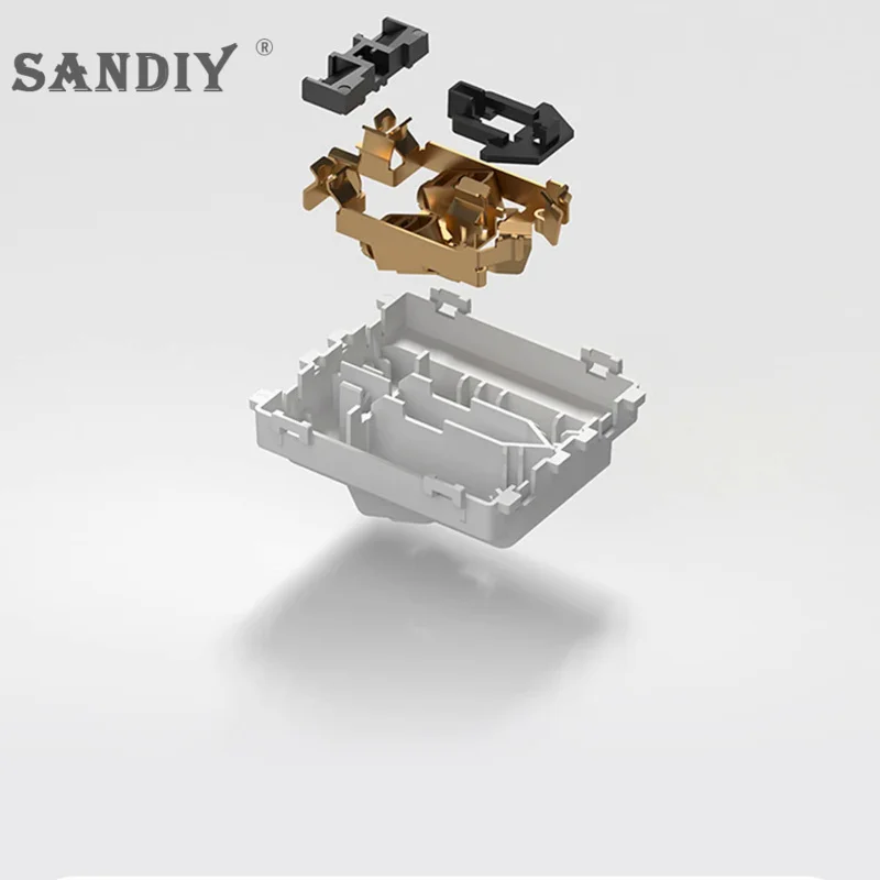 SANDIY-Interruptor de pared de 1/2/3/4 entradas, interruptores de 1/2 vรญas, luz de 86*86mm, espejo acrรญlico, 15a, 220v, lรกmpara