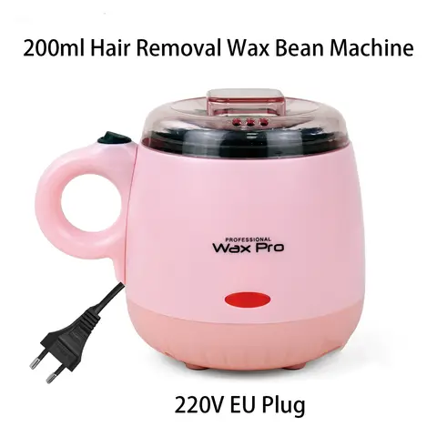200ml 、220V Mini Portable Non-Stick Wax Warmer Machine Quick Heating Hair Removal Bean Wax Therapy Pot for Easy Melting