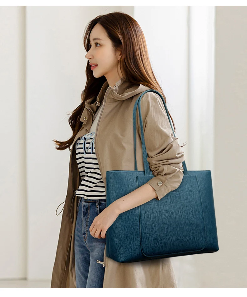 Solid Color Luxury Handbag Women Bags Designer HIgh Quality Leather Shoulder Bags for Women 2024 High Capacity Shopping Tote Bag