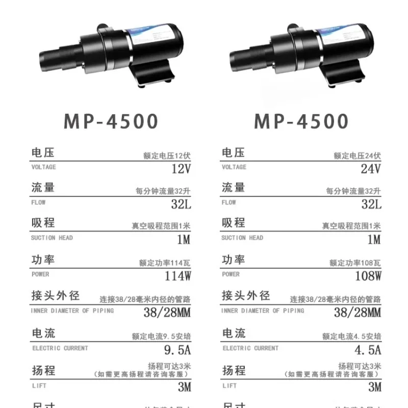 MP4500 cutting type sewage pump, miniature pumping and drainage machine, bathroom outdoor farmland irrigation pump