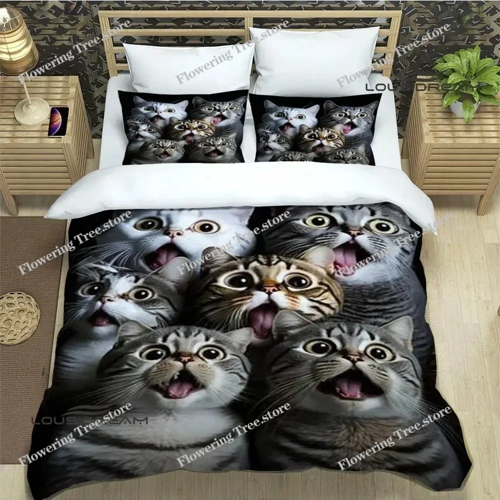 

3D Cute cat printed Bedding Sets exquisite bed supplies set duvet cover bed comforter set bedding set luxury birthday gift