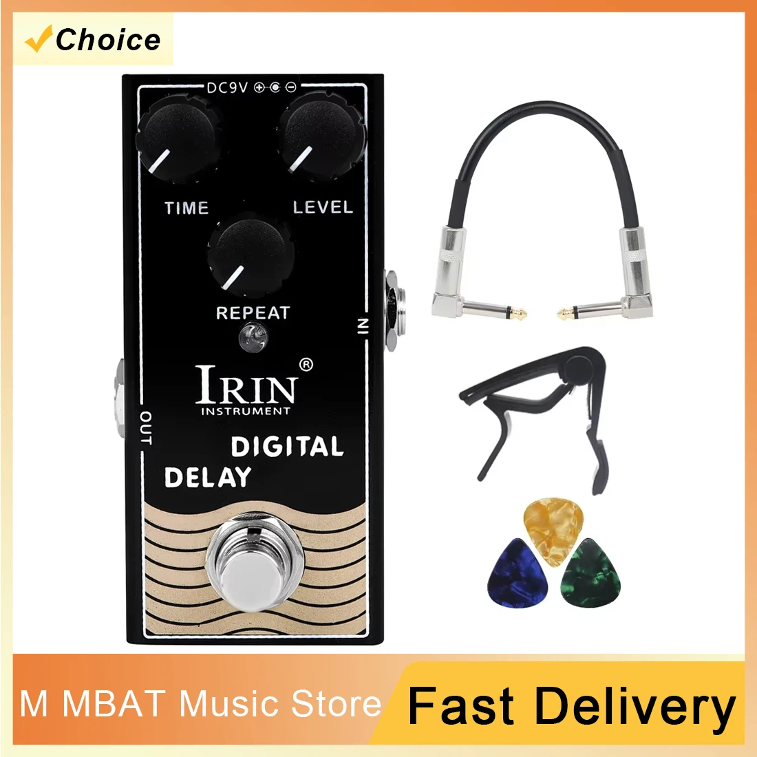 

IRIN RF-08 цифровая педаль эффектов задержки классический Slap Back Echo полный байпас проводка настоящая гитарная педаль эффектов аксессуары