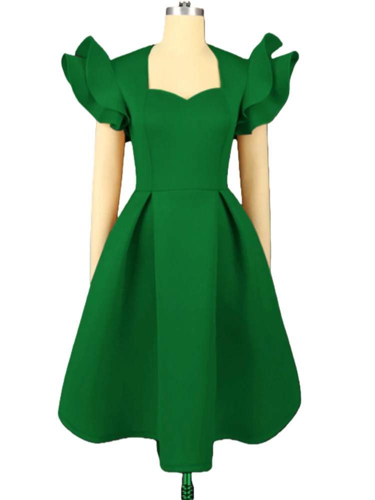 Elegant A-Line Dress with Pleated Skirt Conceals Belly Perfect for Party Princess Style Casual Spring Summer Gown