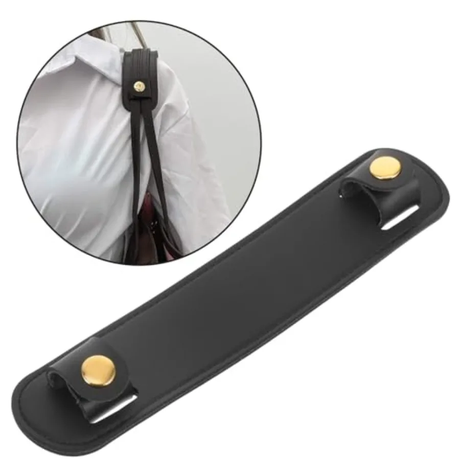 Detachable Black Leather Shoulder Strap Cushion Replacement