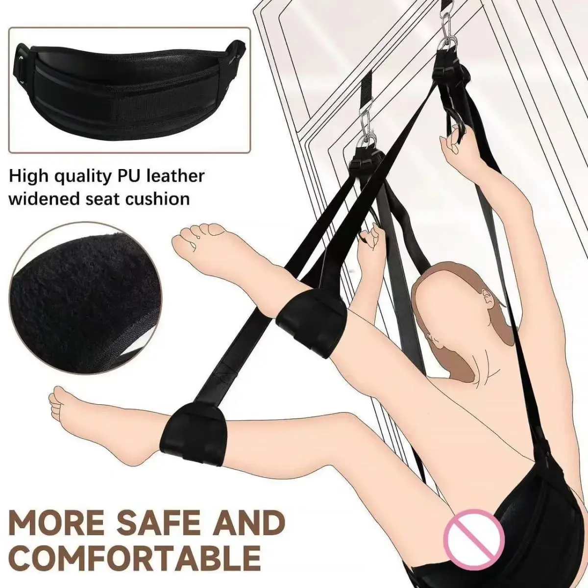 إكسسوارات الأزواج الرومانسية والمرح - أشرطة عبودية وألعاب السرير ودعائم SM وأراجيح حسية للمغامرات الحميمة #4