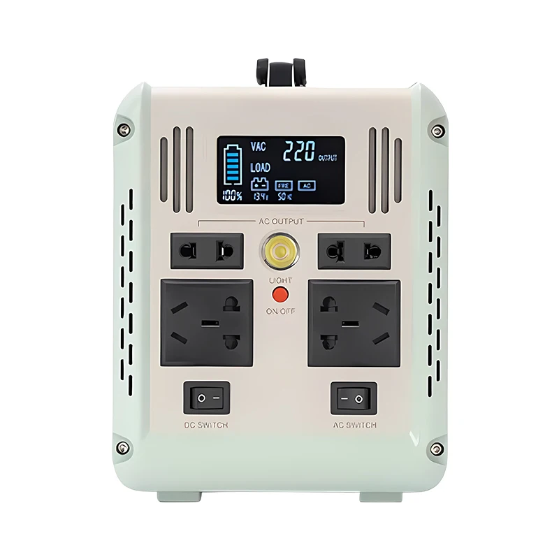 Portable 1500Wh Outdoor Power Supply with Solar Panel Pure Sine Wave Controller for Emergency Camping Car Home Use