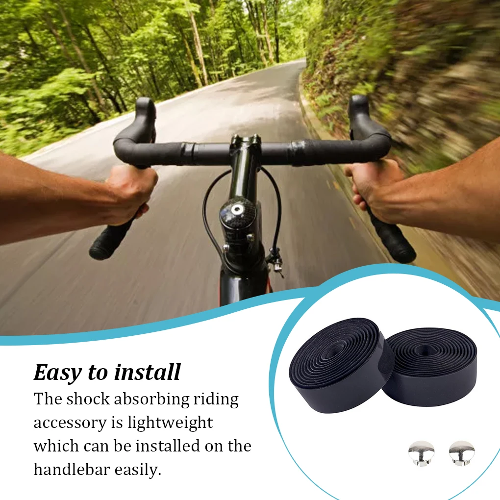 Mountain Bicycles Handle Bar Tape with Bar-plug Outdoor Biking Damping Grips Wraps Rubber Foam Breathable Tapes Pink