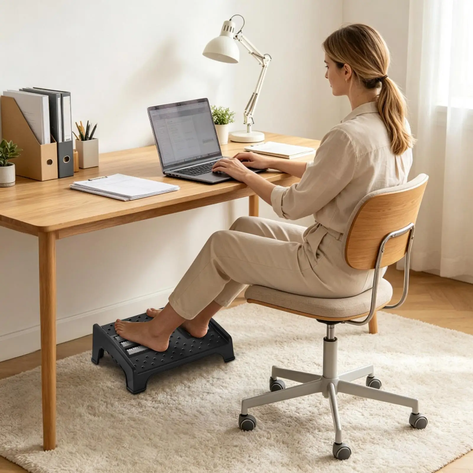 Under Desk Footrest Ergonomic Relaxation Portable Non-Slip Footrest Office Foot Rest For Work Home Office Living Room Dormitory