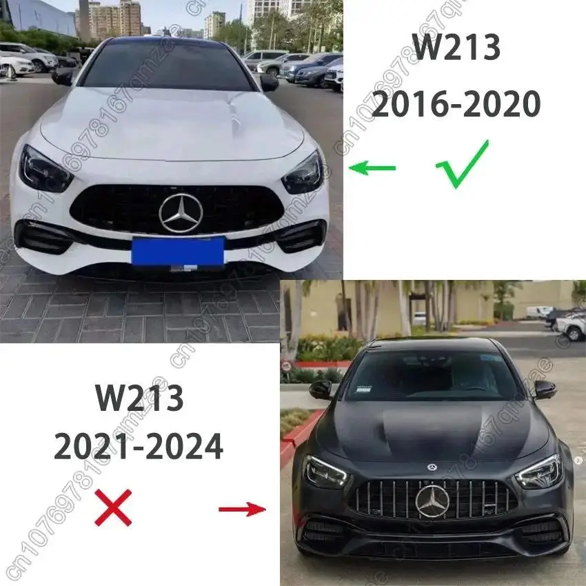 6PCS Front Bumper Spoiler Fog Light Trim For Mercedes-Benz E-Class W213 E260 E300 E53 AMG 2016-2020 Chin Side Blade Body Kit - view 2