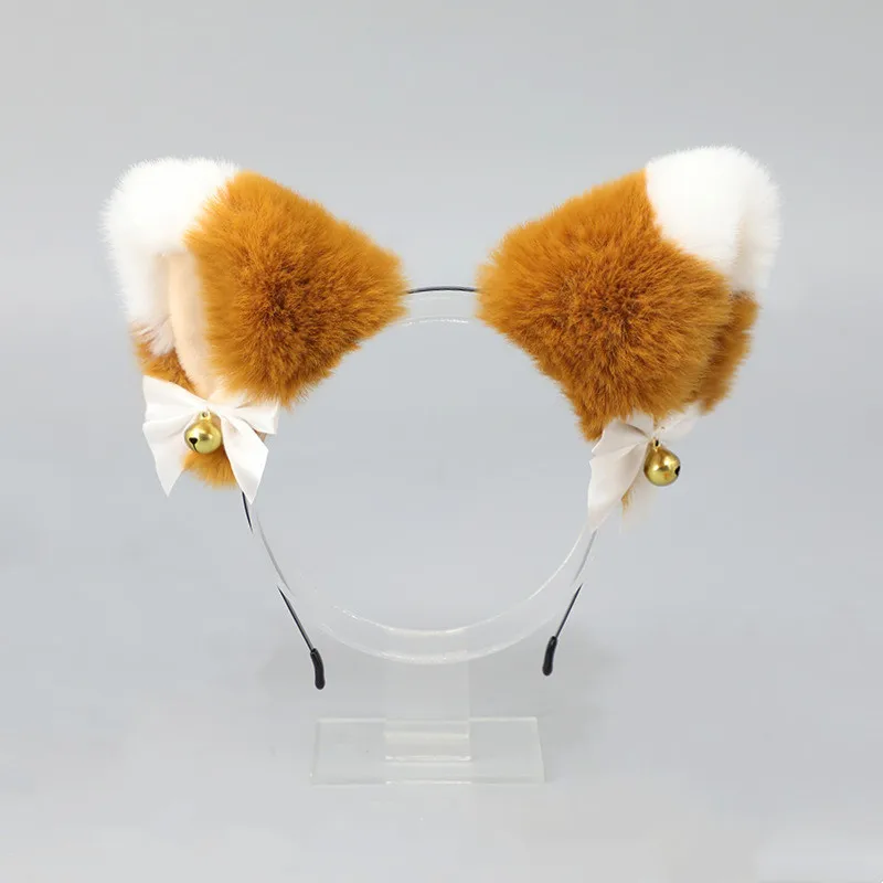 Handmade Animal Headband For Girl Fox Furry Ear Lolita Cosplay Accessories Club Pub Masquerade Party Women's Props