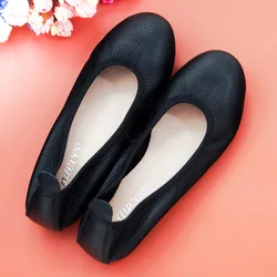 Flat Casual Shoes For Women Large Size Comfortable Genuine Leather Soft Driving Maternity Shoes Footwear Loafers Sneakers Women