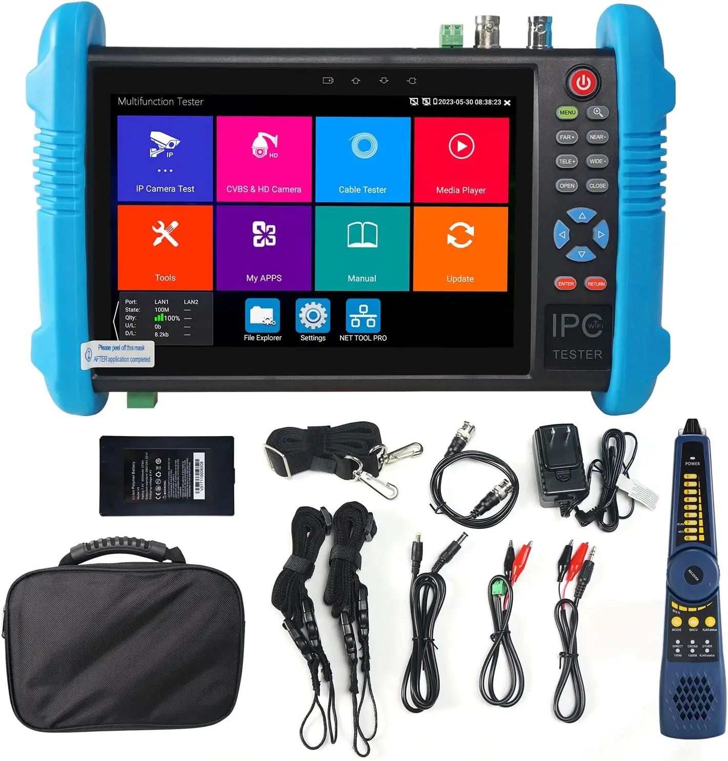 

8K IP Camera Tester CCTV Tester 8MP TVI CVI AHD CVBS Camera Test Cable Test PoE Network Tools RS485 WiFi HDMI VGA