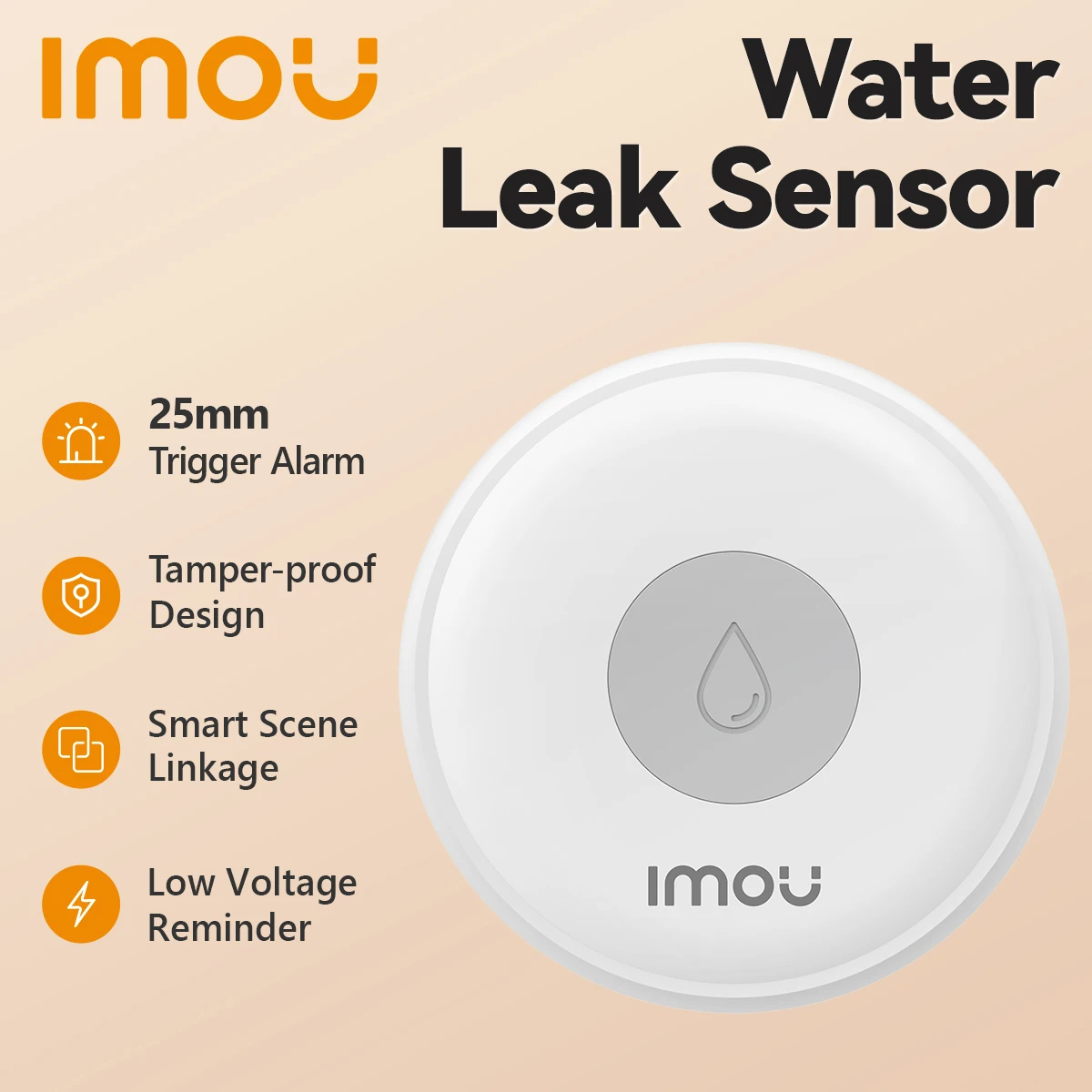 IMOU WiFi Zigbee IP66 Smart Water Leak Sensor Water Immersion Detection Alarm IMOU Life App Monitoring Smart Home Automation