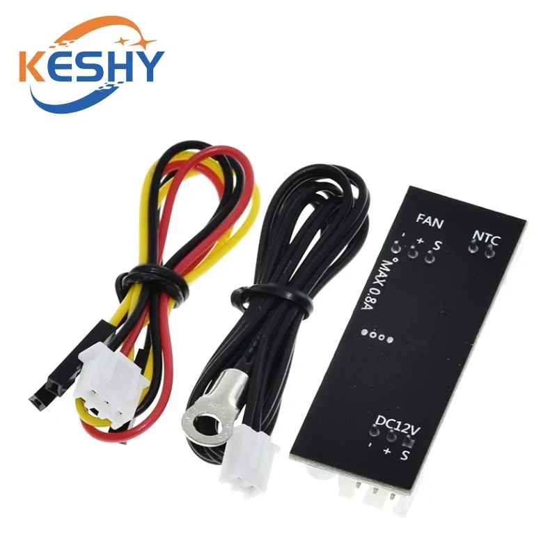 Single 12V 0.8A DC PWM 2-3 Wire Fan Temperature Control Speed Controller Chassis Computer Noise Reduction Module NTC B 50K 3950